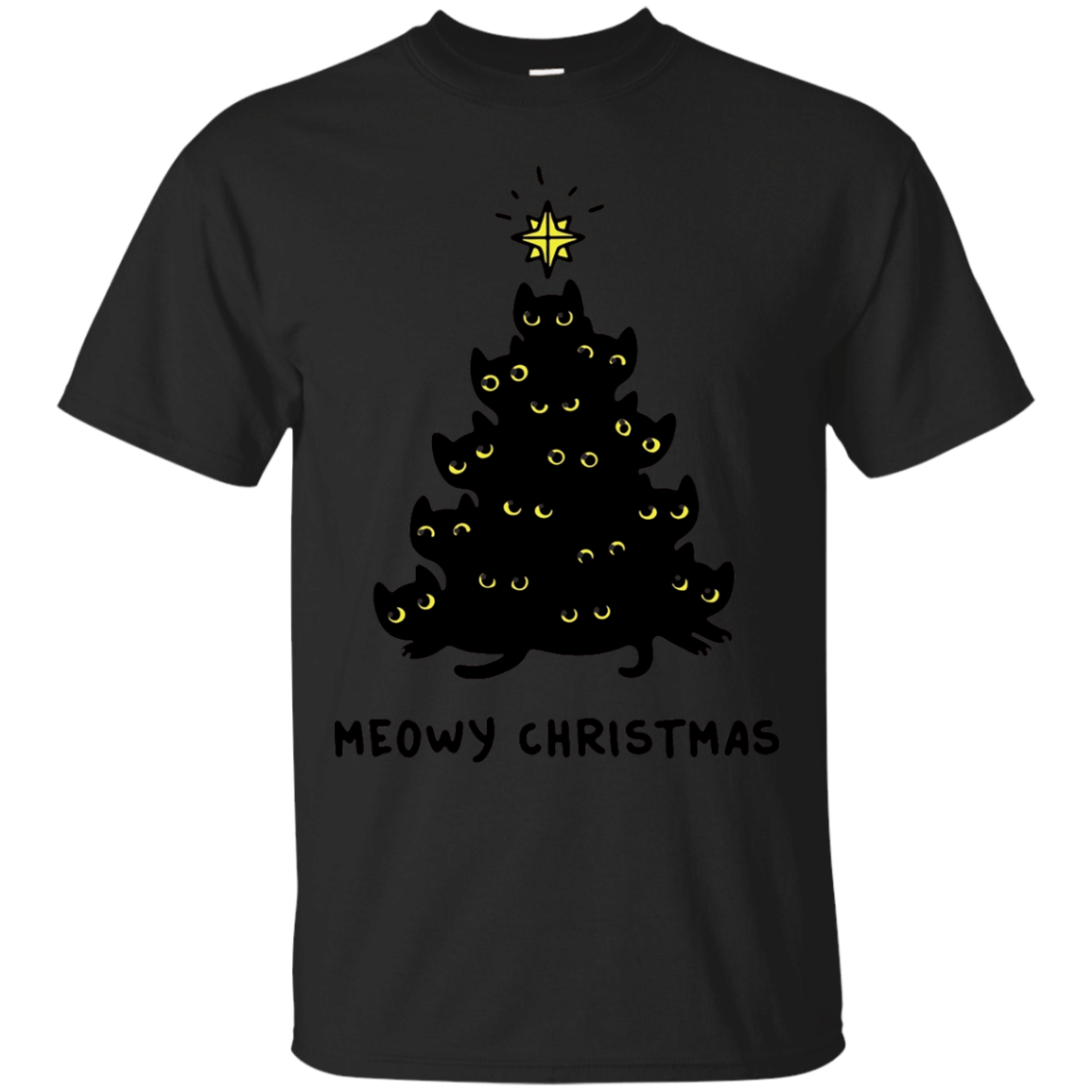 Shop Kitten Tree Christmas T shirt Meowy Christmas tee