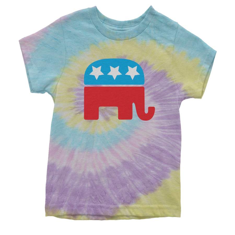 Republican Party Elephant Logo Youth Tie-Dye T-shirt