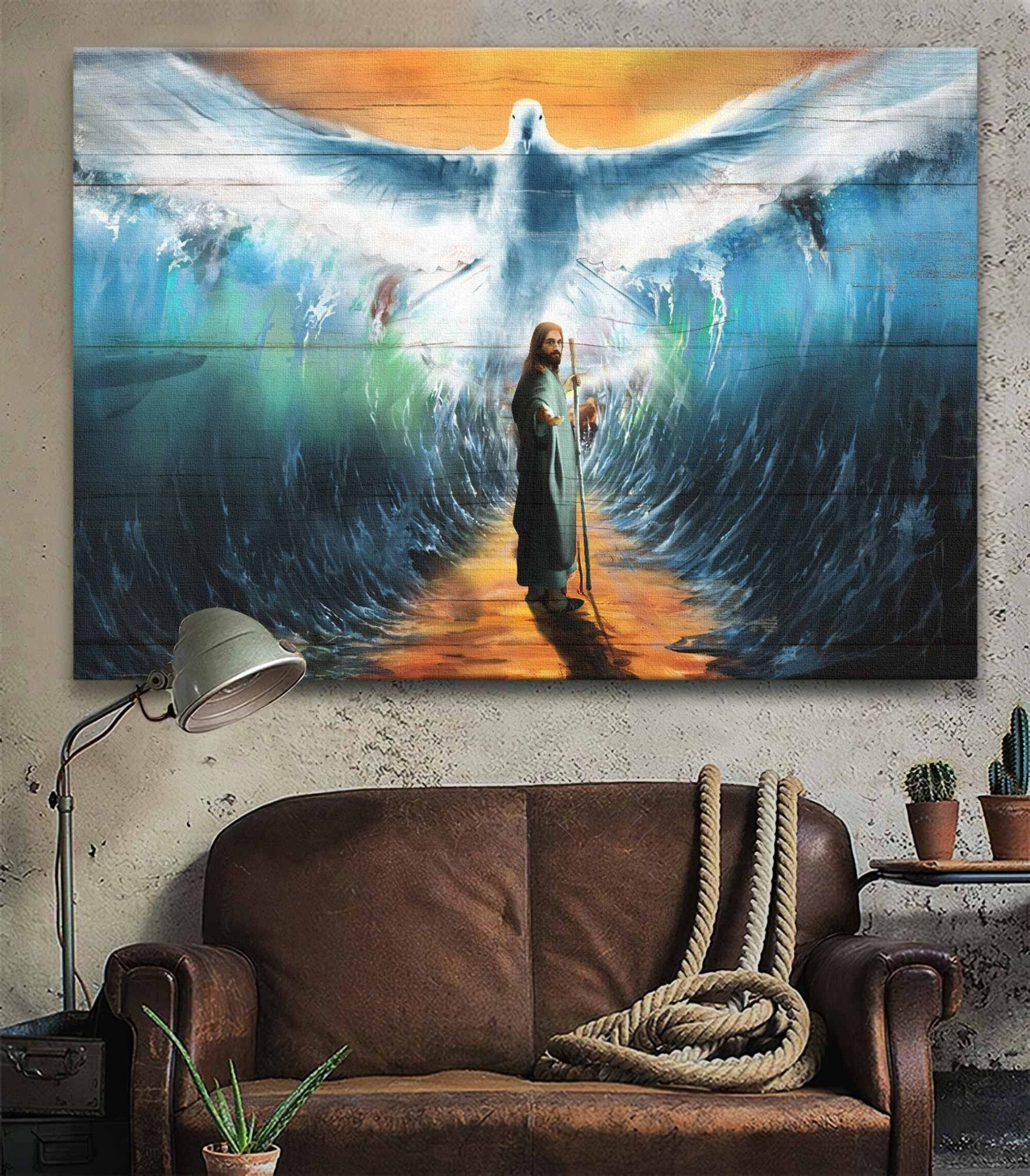 God Canvas Or Poster, Jesus And Beautiful Dove Canvas, God Canvas, Christian Canvas | Wall Decor, Home Decor | Christmas Gift, Birthday Gift