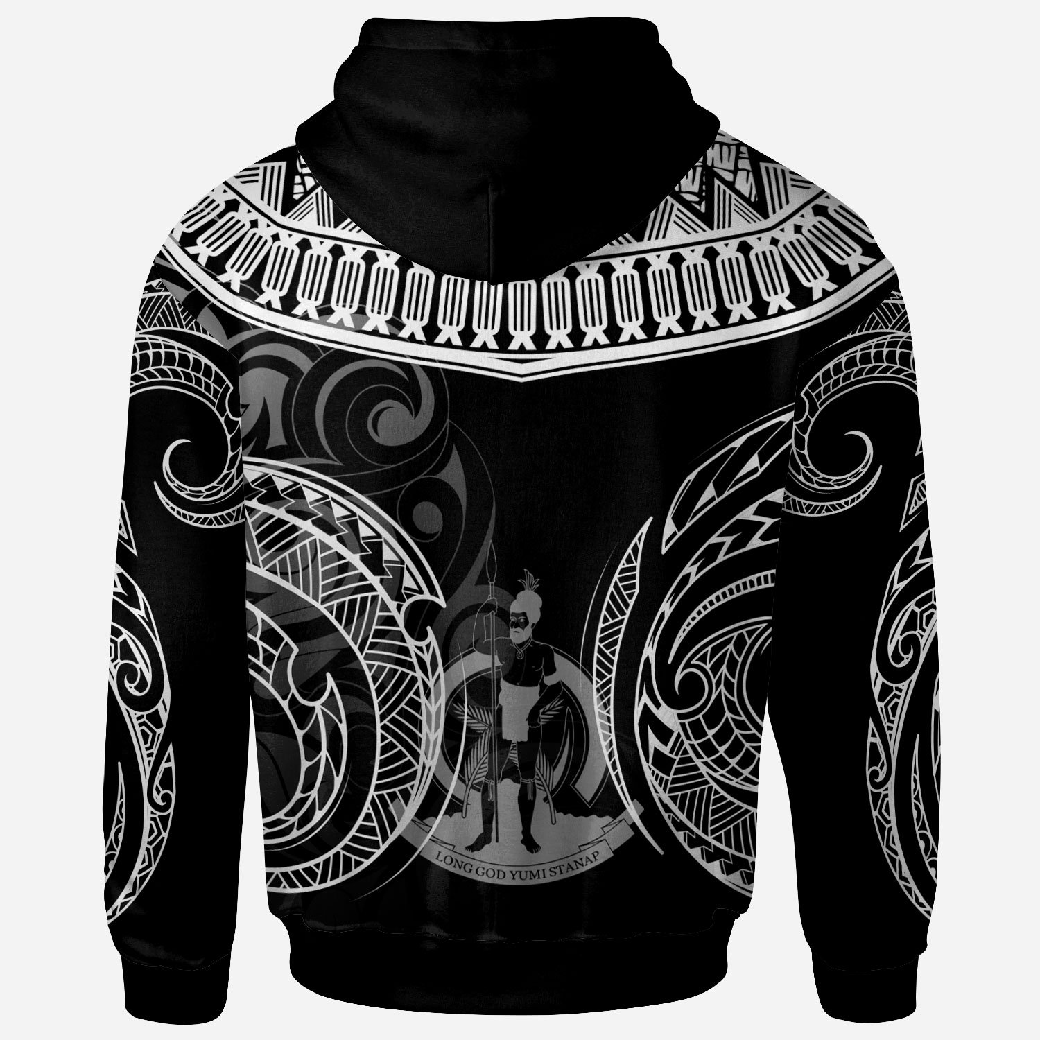 Vanuatu – Custom Personalised Hoodie – Serrated Pattern White Color – BN20