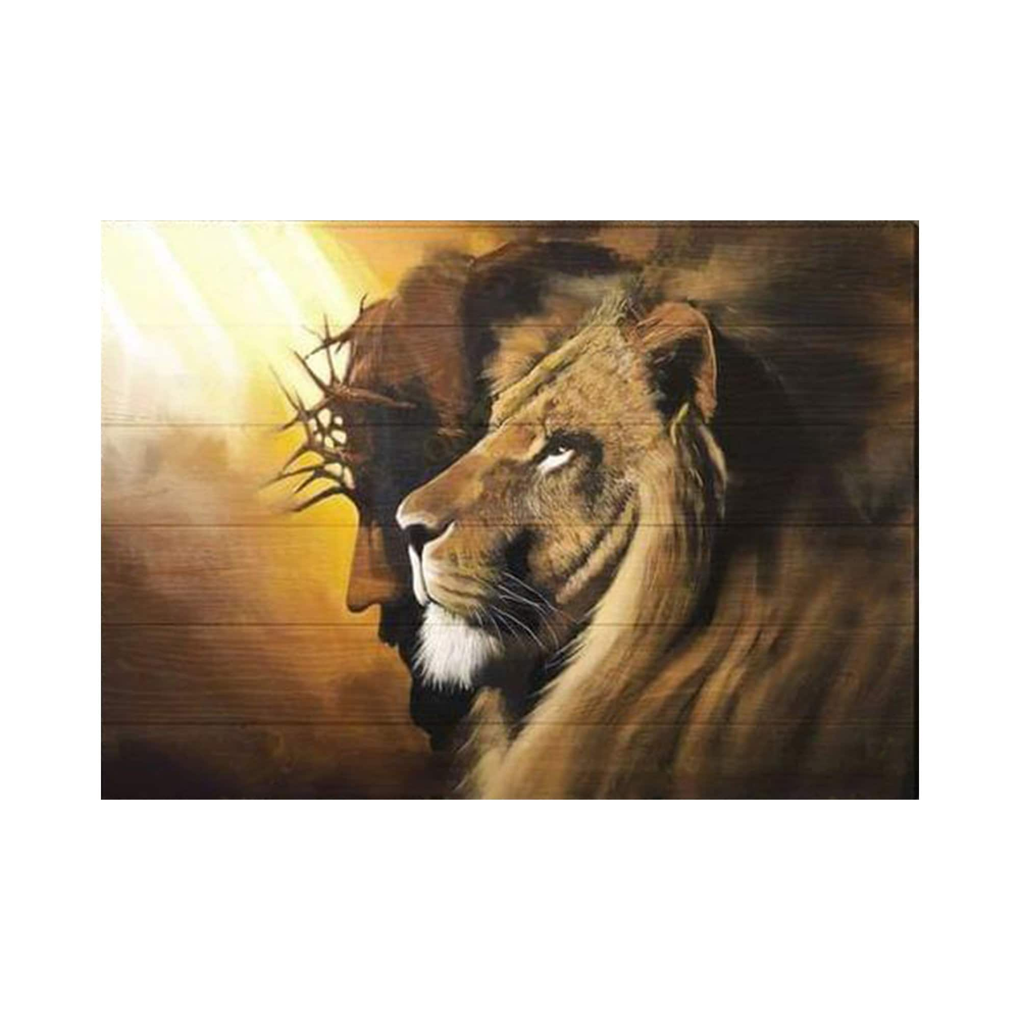 Awesome Lion And God Poster, Christian Jesus Christ Poster, Lion Poster, Jesus Poster Religious Decor