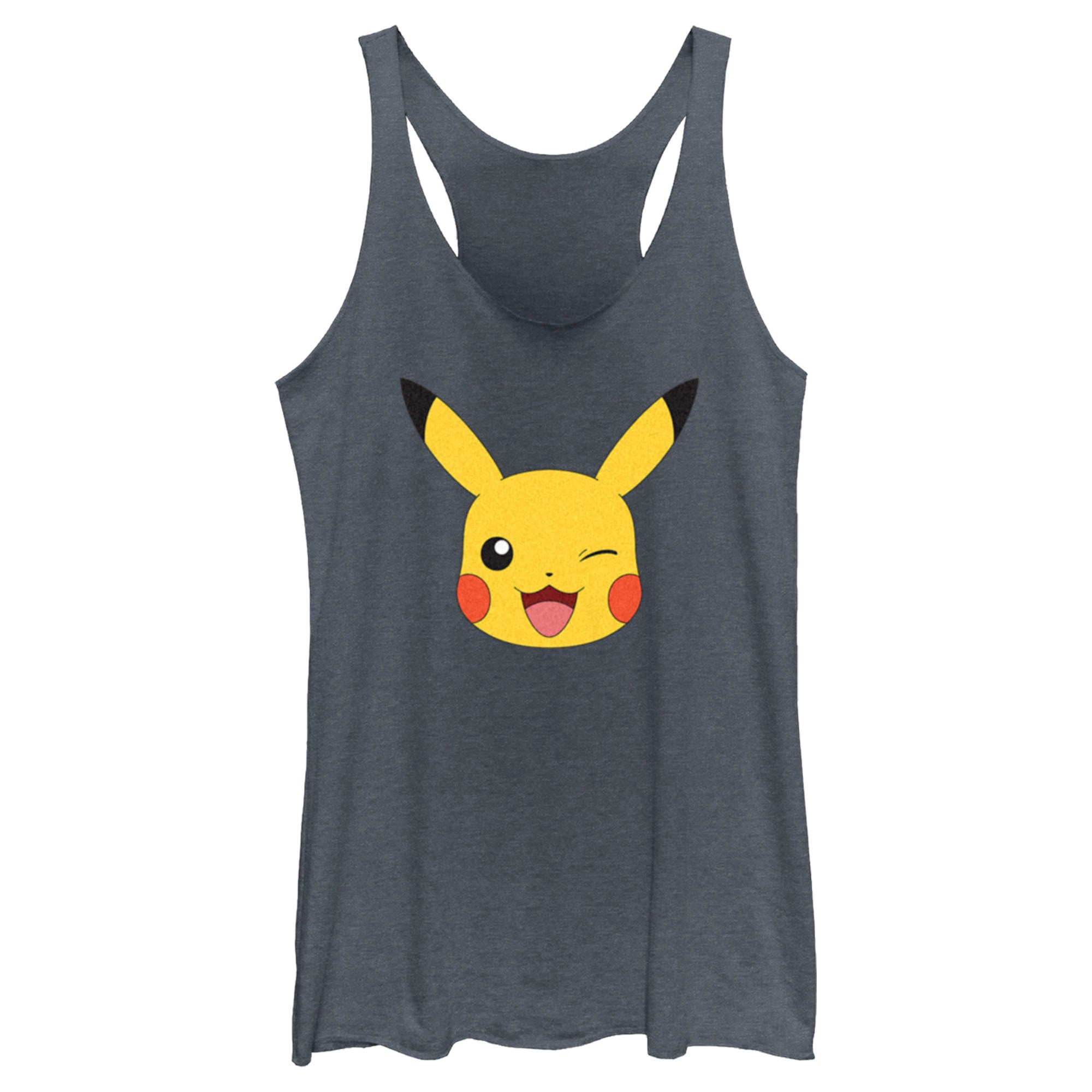 Women’S Pokemon Pikachu Wink Face Racerback Tank Top