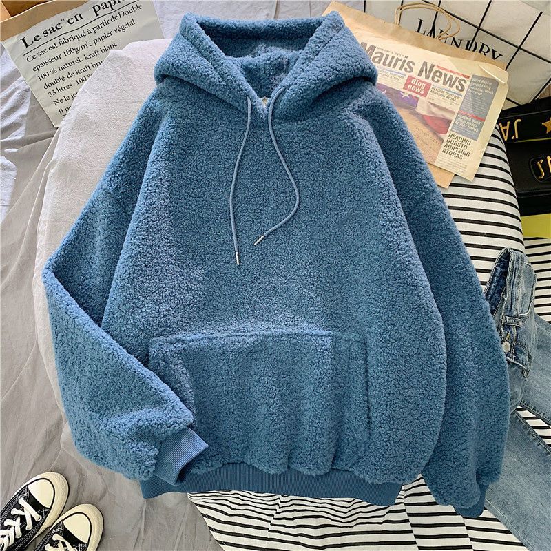 Autumn Winter Zipper Coat Sweet Hooded Bear Print Harajuku Loose Pocket Hoodies Womens Fleece Flannel Pullover Female Sweatshirt alx