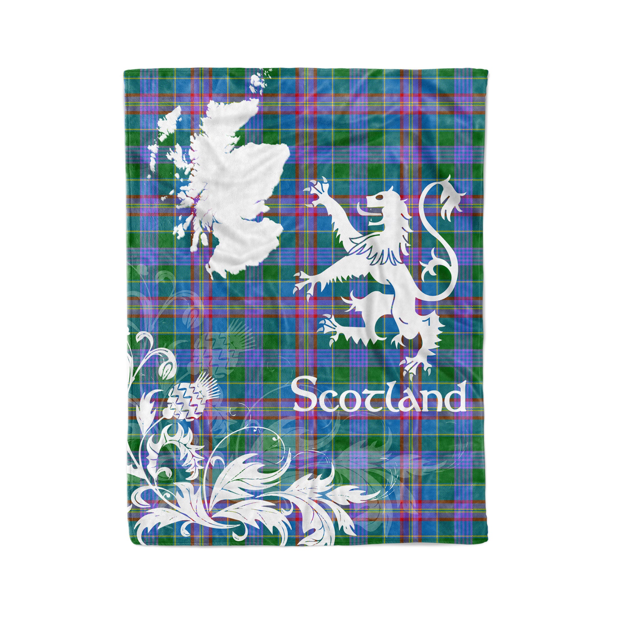 Tartan Plaid Fleece Blanket Tartan Blanket Thistle And Lion Scottish Clan Ralston Plaid Blanket