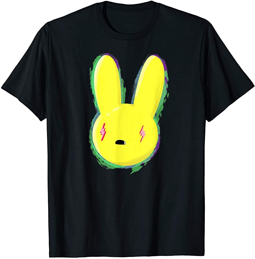 Colorful lighting bunny eyes – Bad Dembow Reggaeton Style T-Shirt