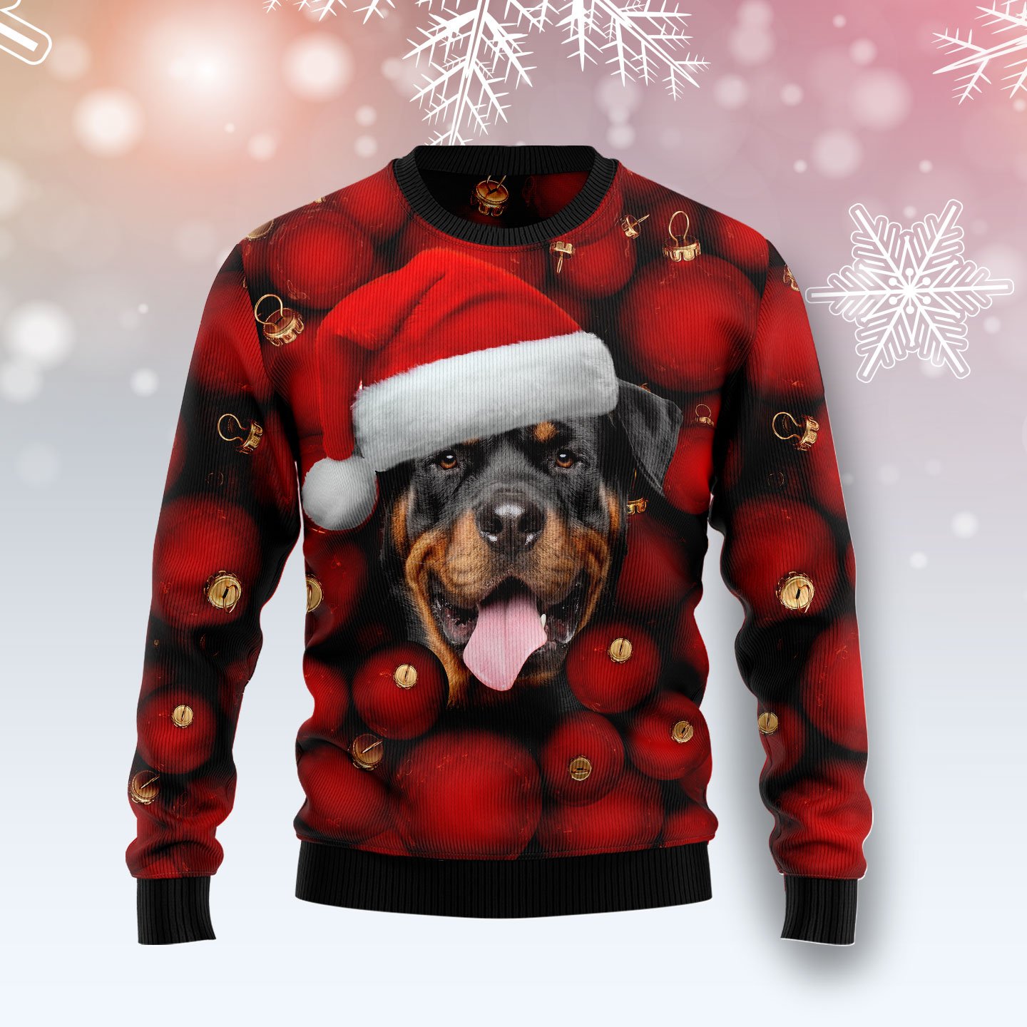 Rottweiler Ornament Ty2611 Unisex Womens & Mens, Couples Matching, Friends, Funny Family Ugly Christmas Holiday Sweater Gifts (Plus Size Available)