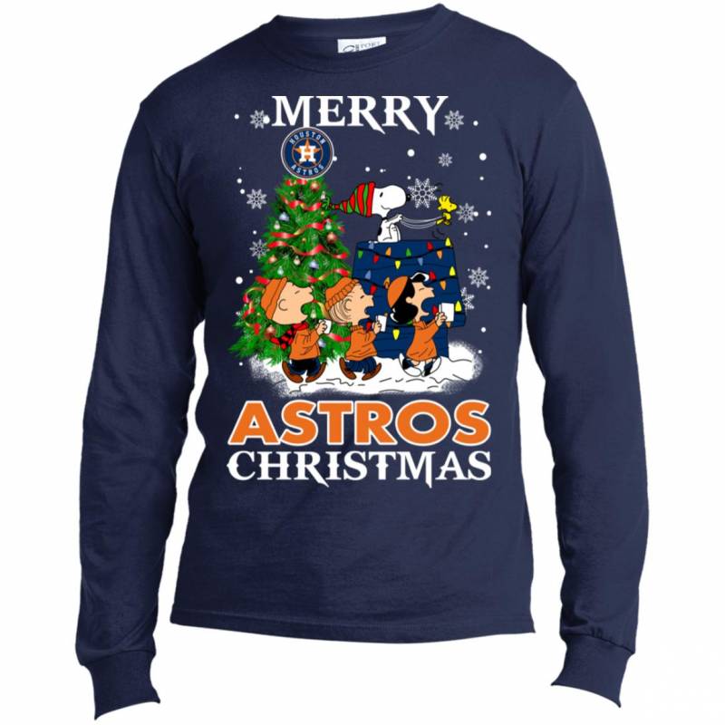 Merry Houston Astros Christmas Snoopy Ugly Sweater Style Shirts