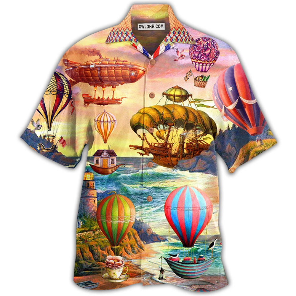 Air Balloon Steampunk I Travel By It – Hawaiian Shirt  – Owl Ohh