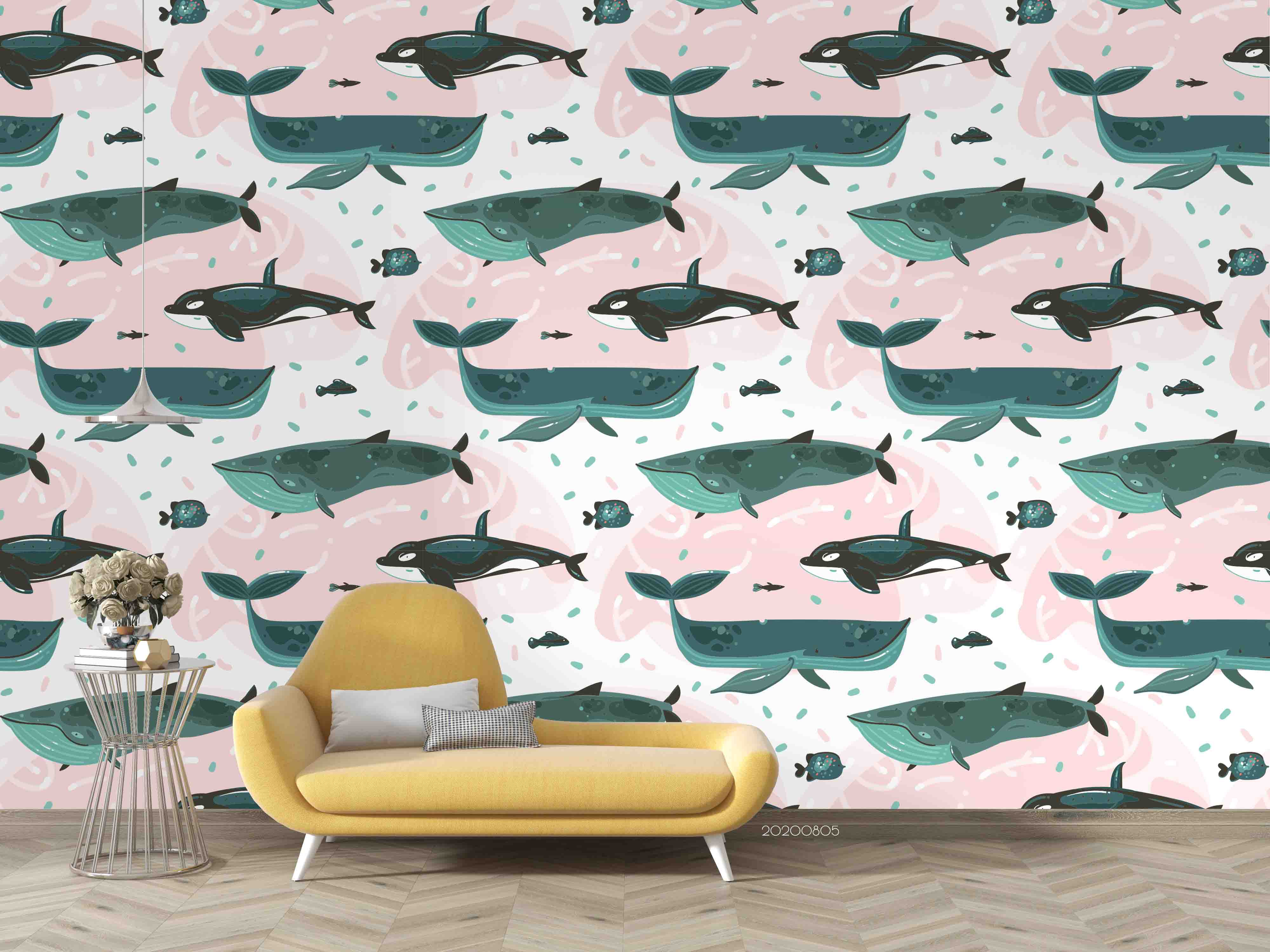 3D Ocean World Whale Wall Mural Wallpaper Lxl 764