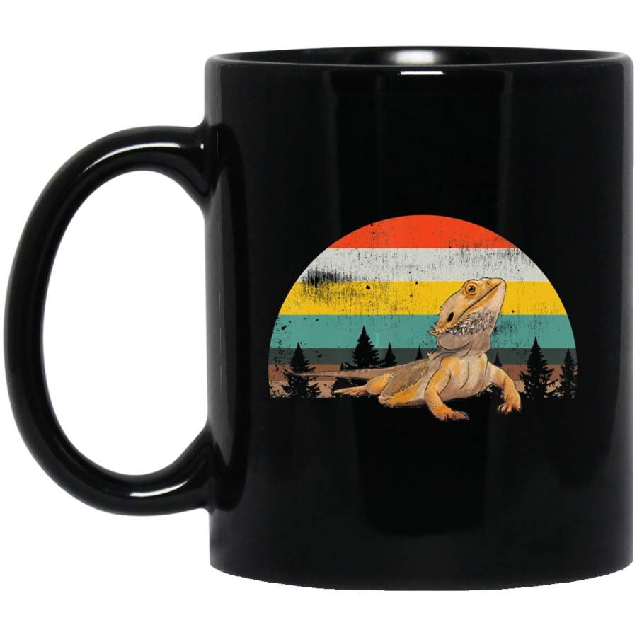 Vintage Retro Bearded Dragon Sunset Lizard Reptile _2624 Coffee Mug