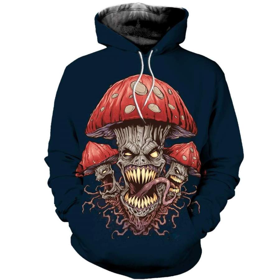 3D ALL OVER PRINTED SKULL HOODIE PL283