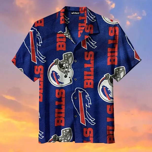 Unifinz Buffalo Bills Hawaiian Shirt Buffalo Symbol American Football Helmet Hawaii Shirt Buffalo Bills Aloha Shirt 2022