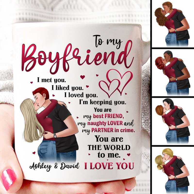 To My Boy Friend Girl Friend Kissing Couple  Gift For Him For Her Personalized Mug