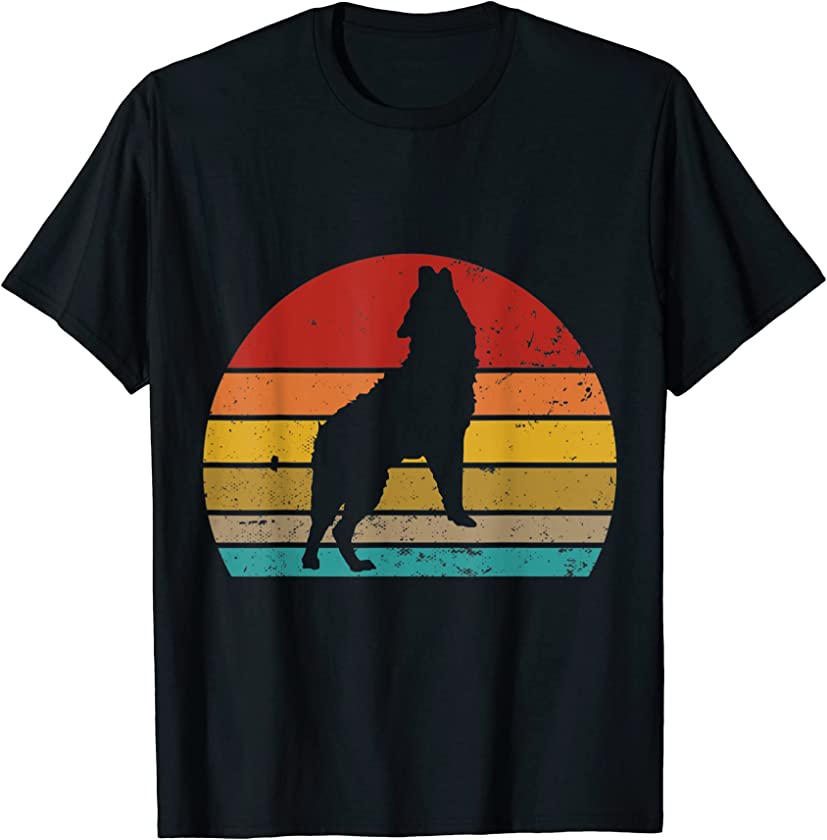 Vintage Retro Wolf Sunset 70s 80s 90s Penguins Party T-Shirt