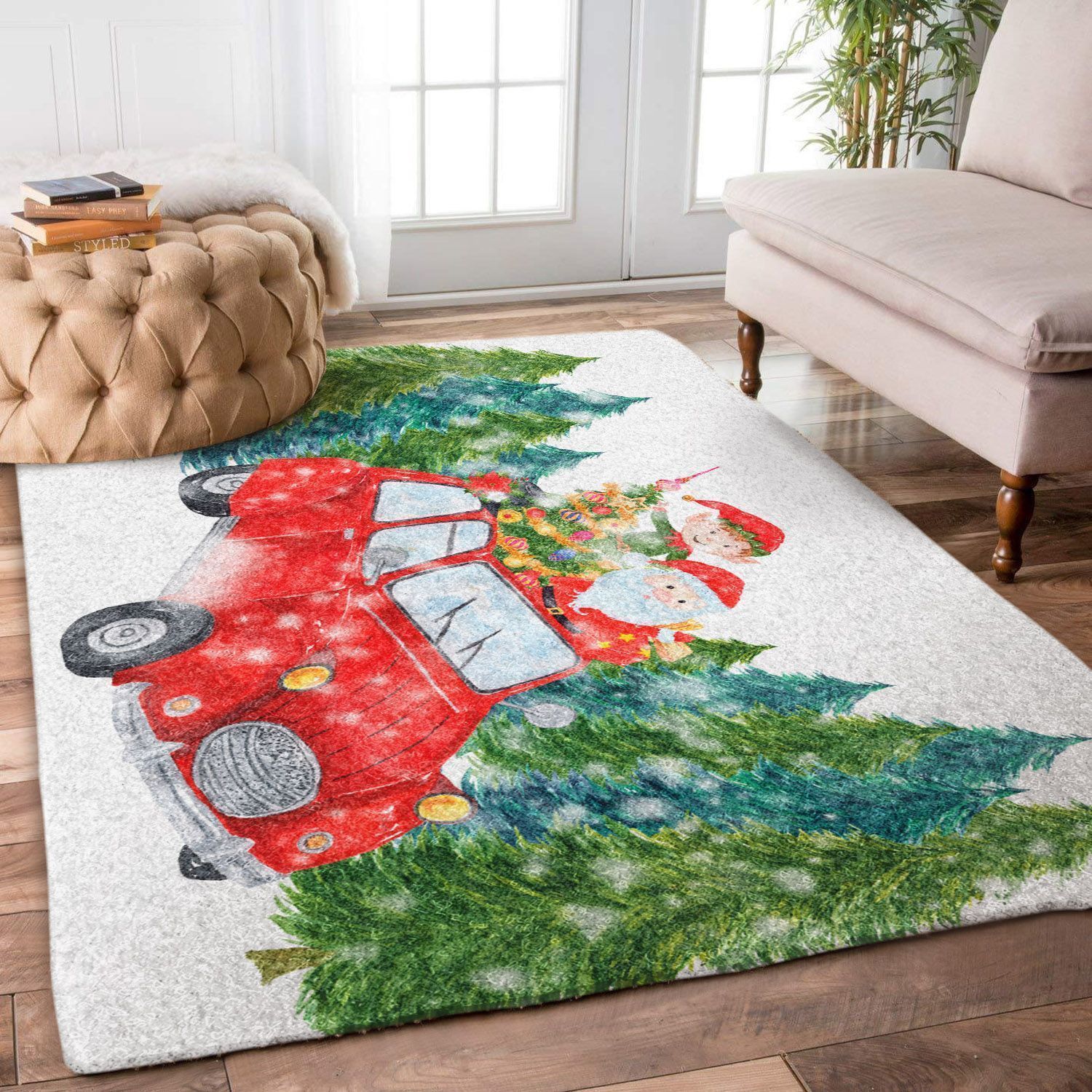 Christmas Red Truck Rug