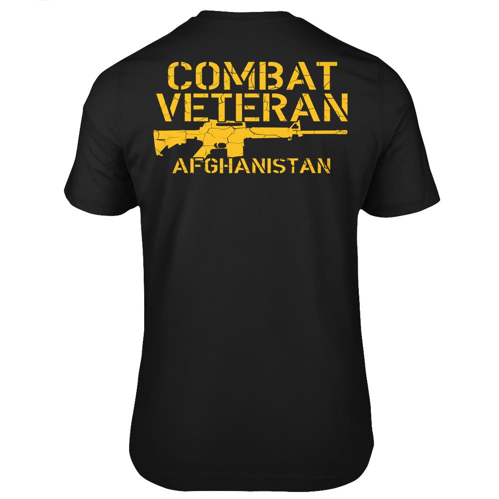 Combat Veteran Afghanistan T Shirts Print On Back