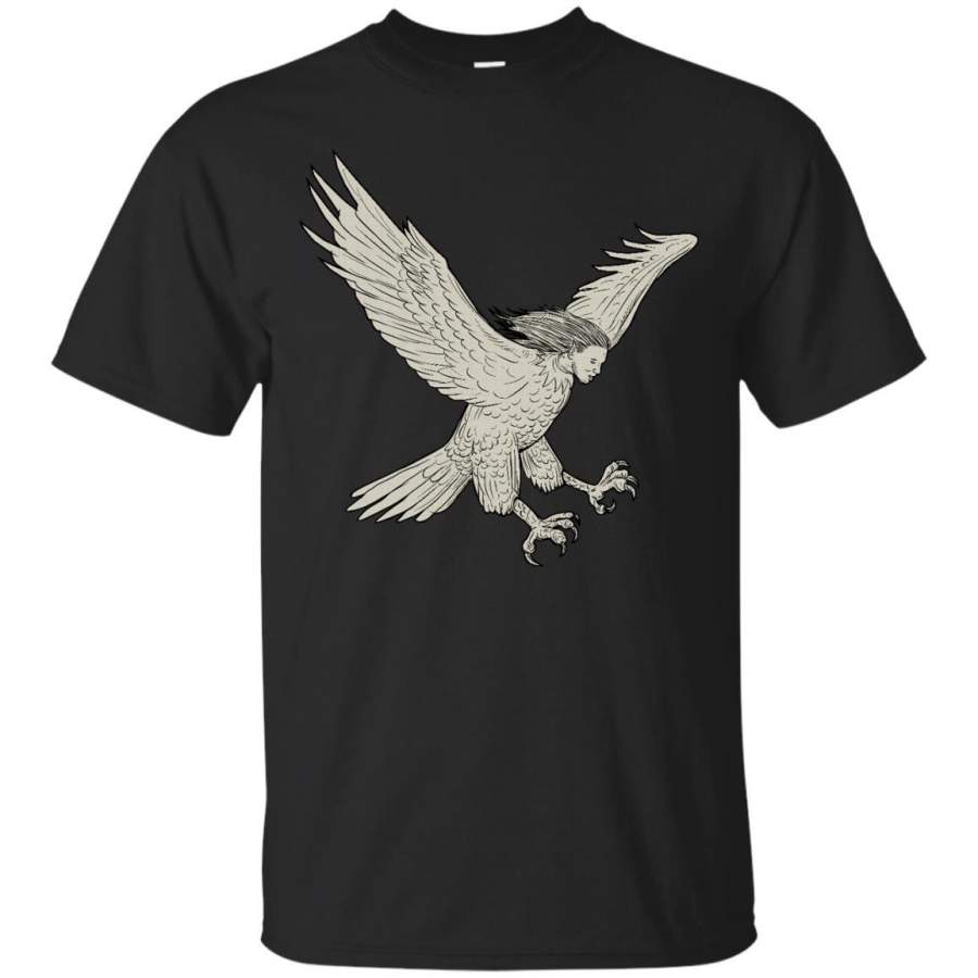 Harpy Swooping Drawing T-Shirt