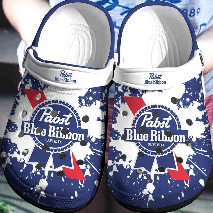 Pabst Blue Ribbon Blue White Clogs Clogband Clog