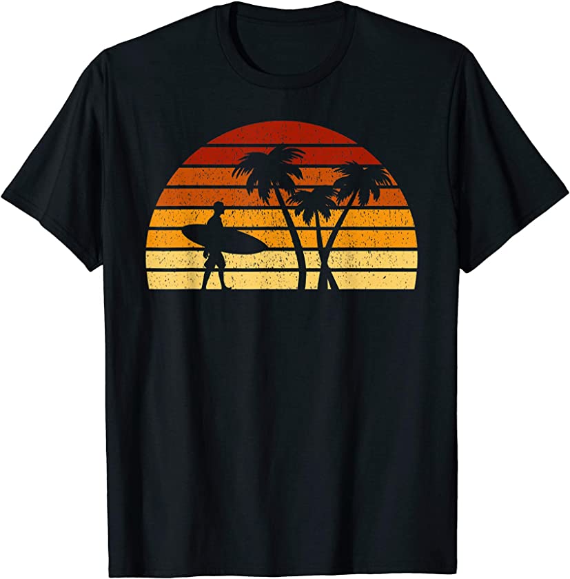 Vintage Sunset Surfing Gift For Surfers T-Shirt