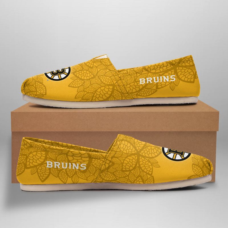 Stocktee Boston Bruins Flower Lace Pattern Limited Edition Toms Slip On Shoes Nla014564