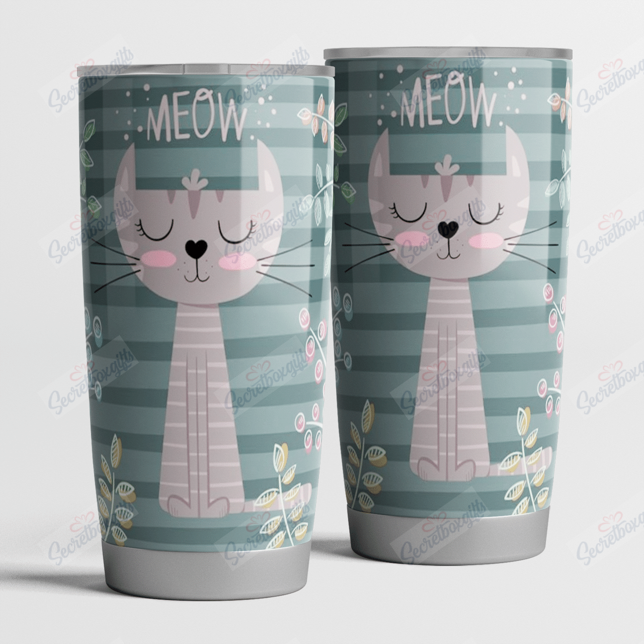 Personalized Kitten Cat Meow Nc1411822Cl Stainless Steel Tumbler Customize Name, Text, Number