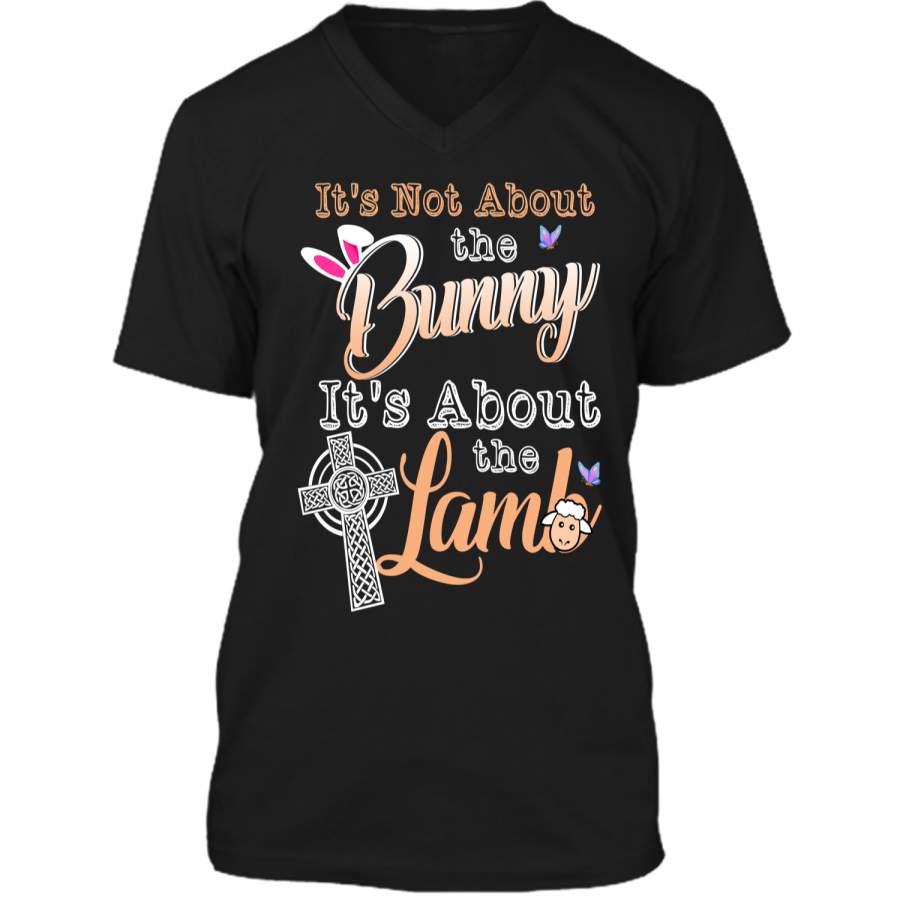 Its Not About The Bunny Its About The Lamb Easter T-Shirt Mens Printed V-Neck T