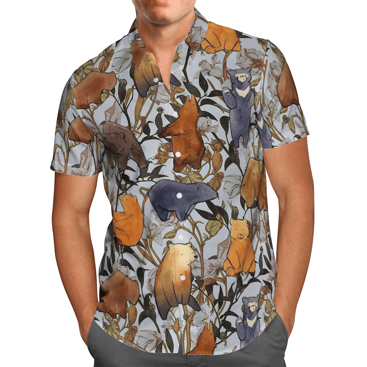 Vintage Bear Hunting Hawaiian Shirt