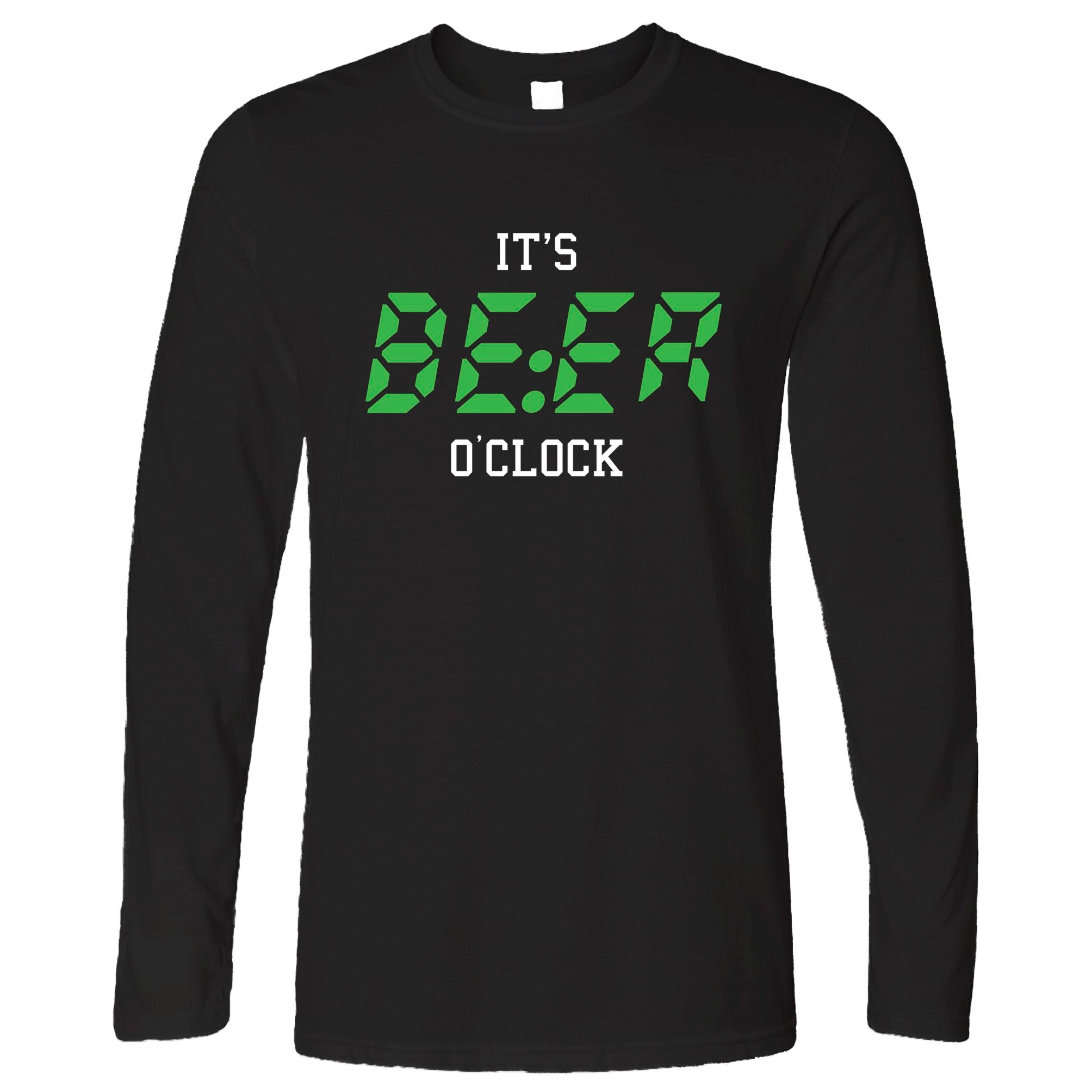Pub Drinking Long Sleeve It’s BEER O’Clock Slogan T-Shirt