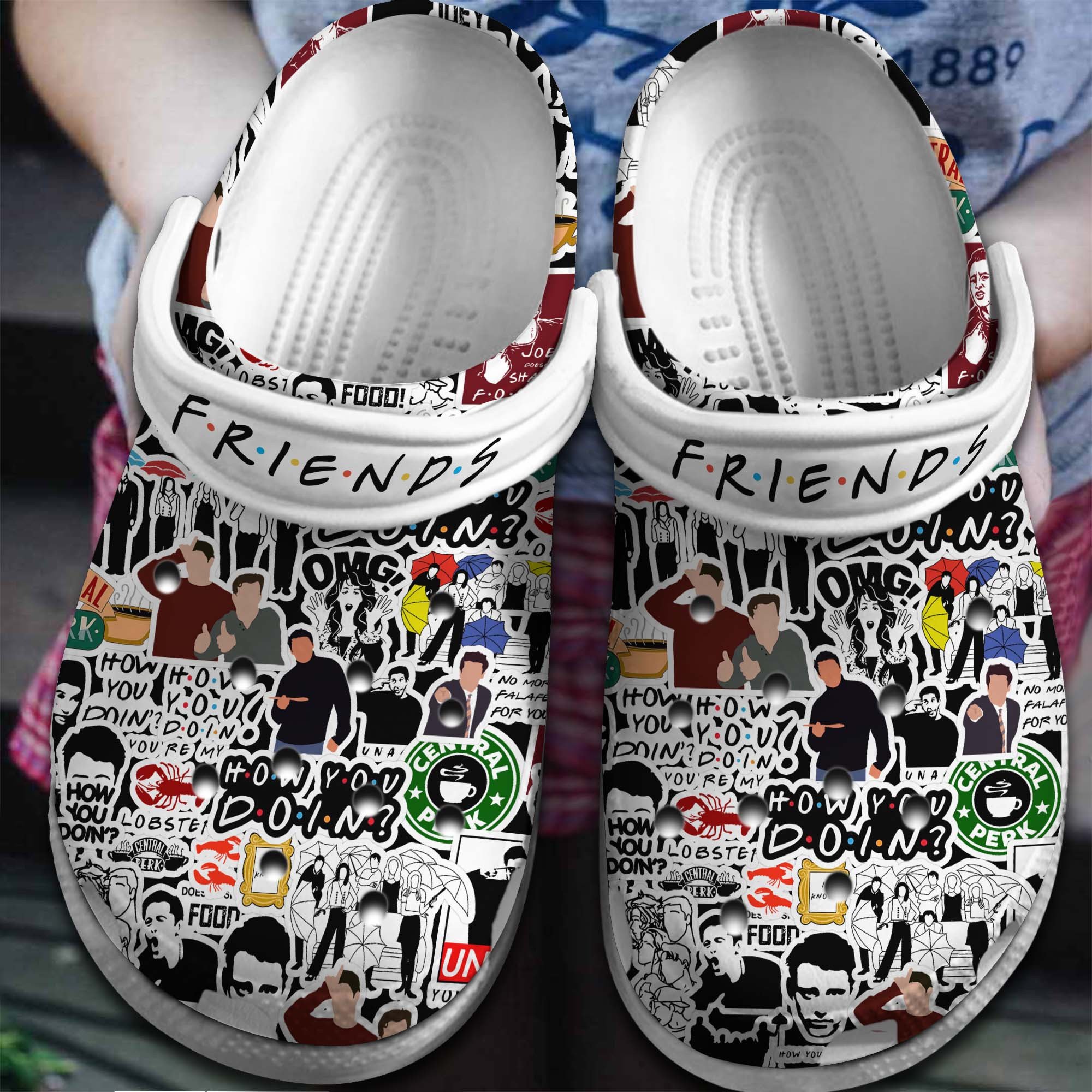 Friends TV Series Crocs Crocband Clogs Shoes Comfortable For Men Women and Kids