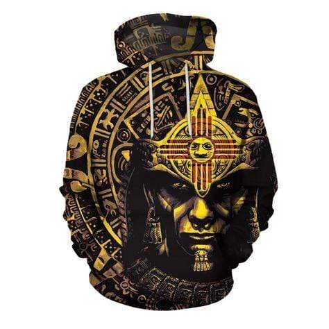 Aztec Warrior Mexican Yellow Hoodie 3D