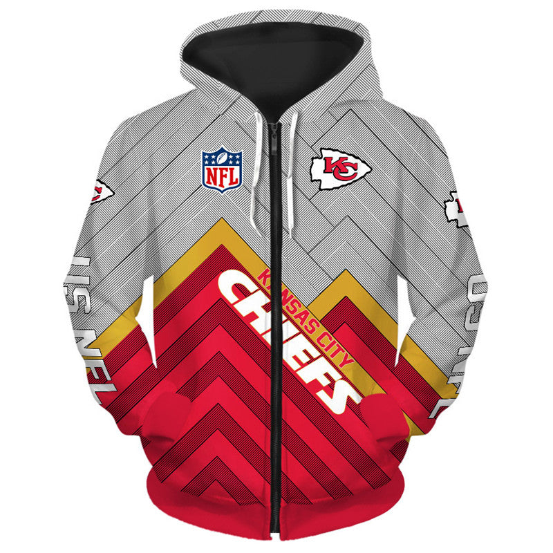 Kansas City Chiefs Full Zip Hoodie, Pullover Hoodie Football No 04