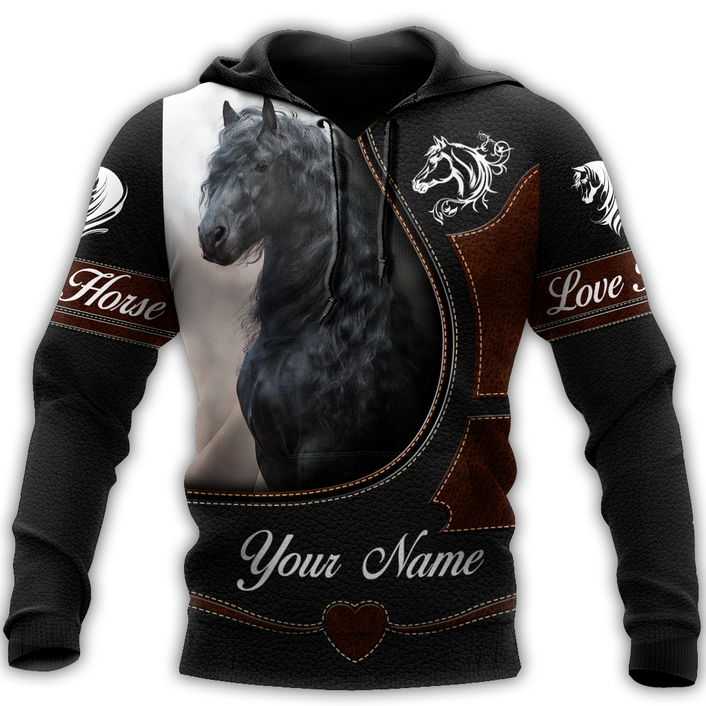 Personalized Name Friesian Horse 3D All Over Printed Unisex Shirts