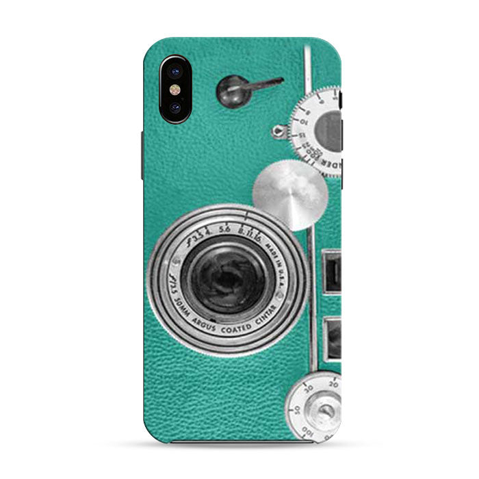 Camera Vintage Teal iPhone X 3D Case