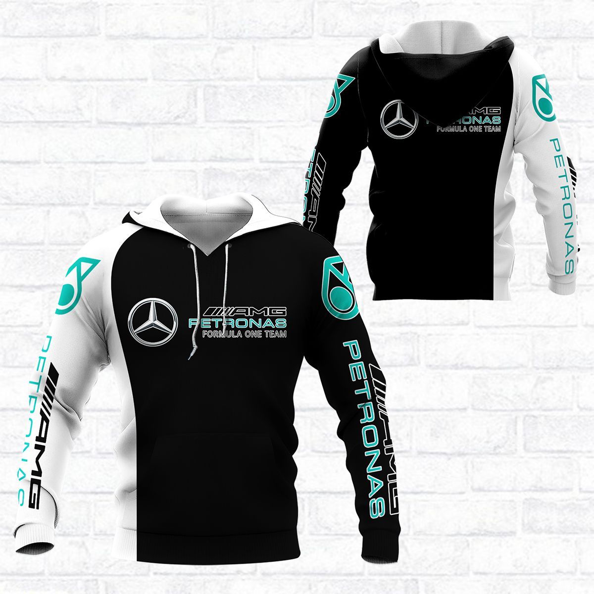 3D All Over Printed Mercedes-AMG Petronas F1  Shirts Ver 1 (Black)