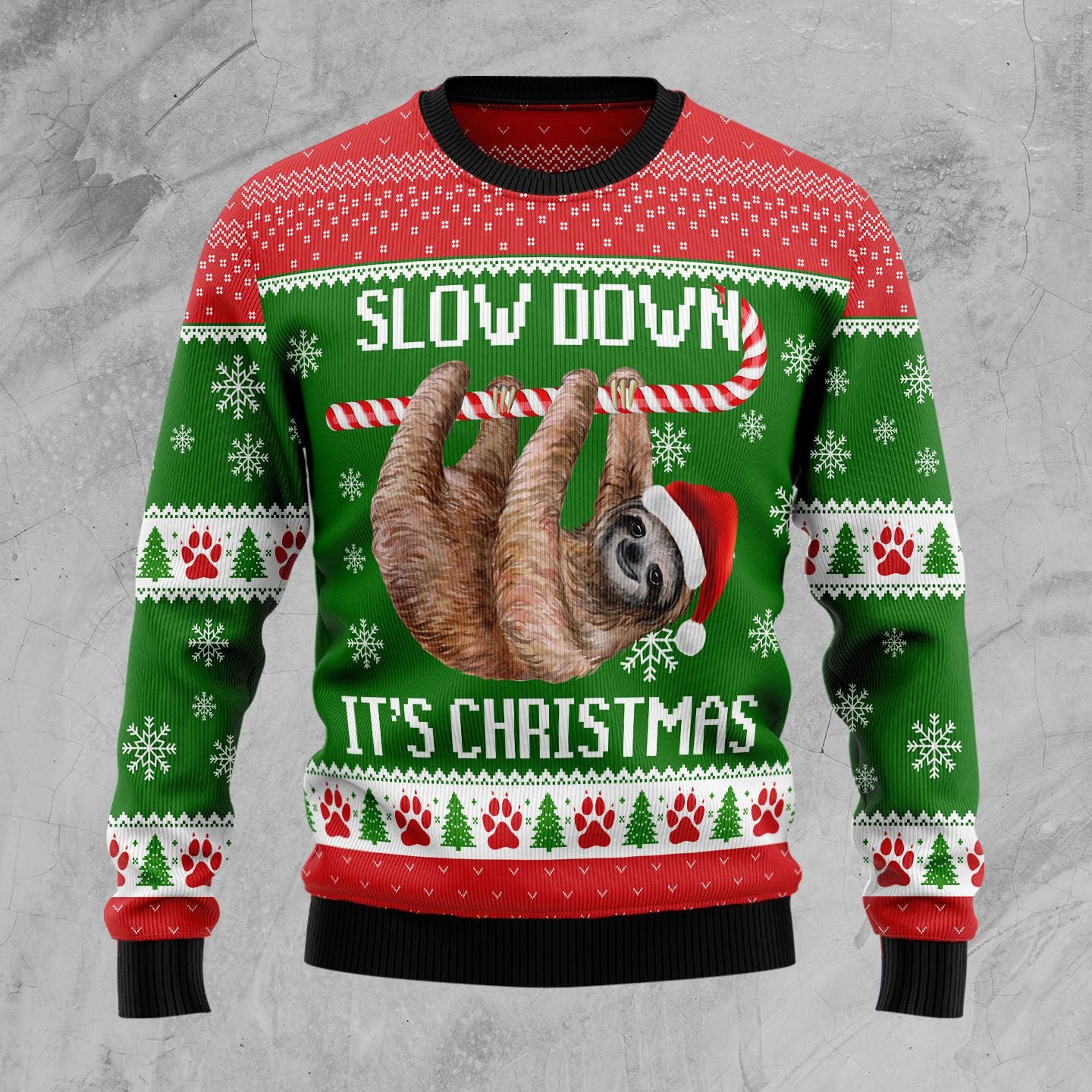 Sloth Slow Down Ugly Christmas Sweater | For Men & Women | Adult | Us4368