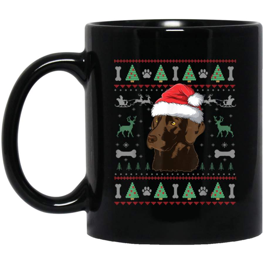 Chocolate Labrador Ugly Christmas Sweater Dog Lover Gift  11 oz 15 oz Mug Labrador Funny Mug