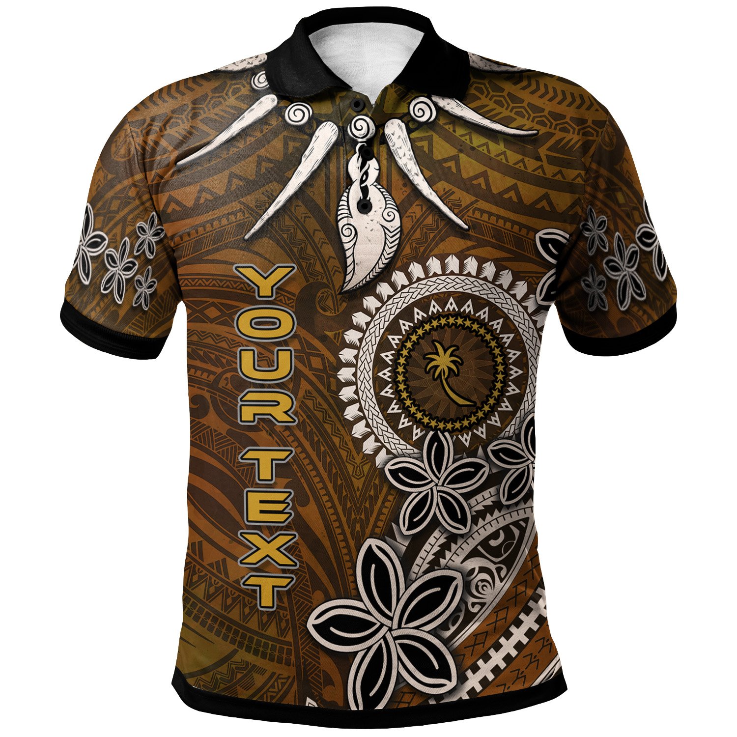 Chuuk Custom Personalised Polo Shirt – Polynesian Boar Tusk – BN39