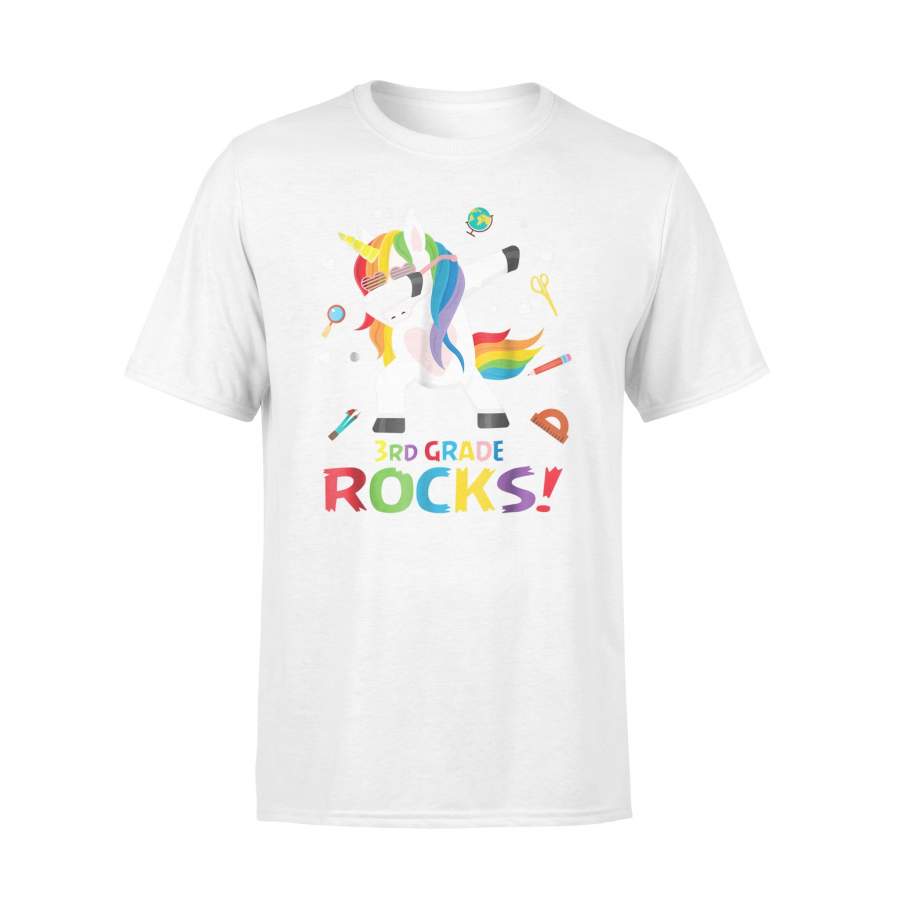 3rd Third Grade Rocks Dabbing Unicorn  Back To School T-shirt