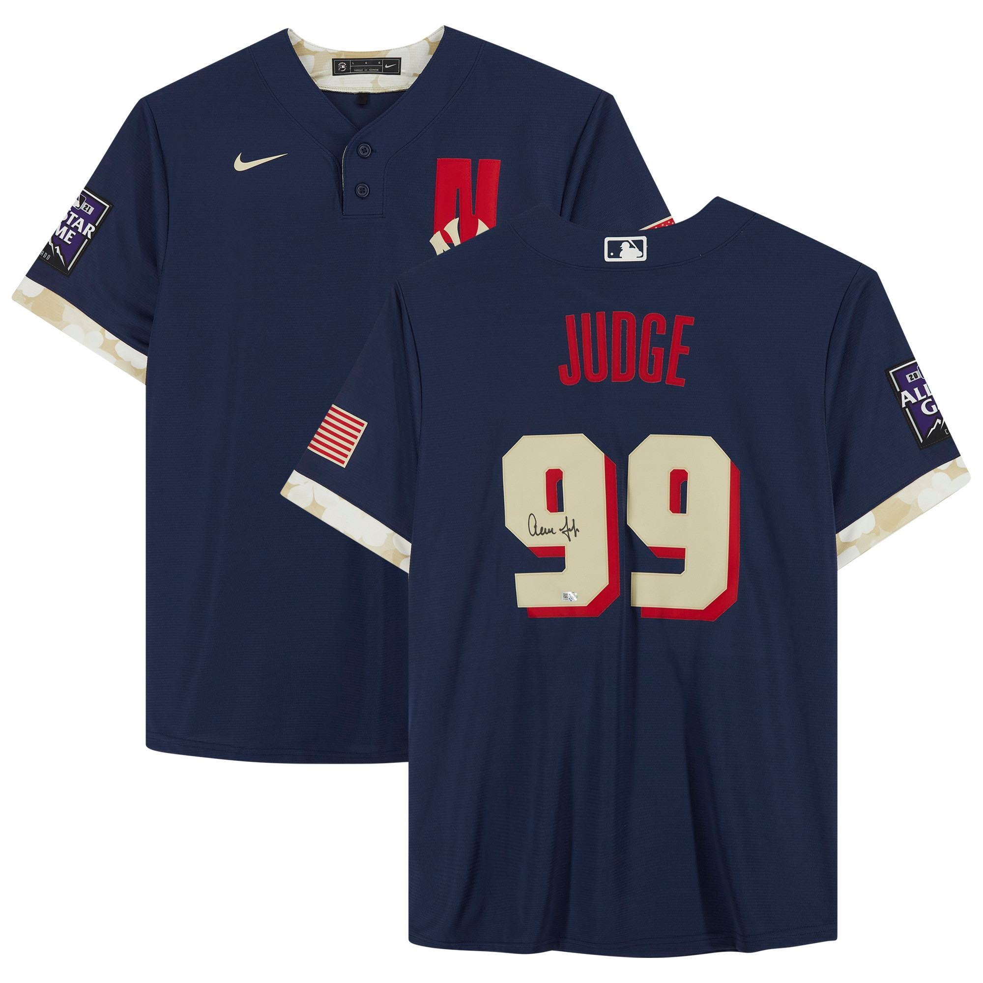 Aaron Judge New York Yankees Fanatics Autographed 2021 MLB All-star Game Replica Jersey