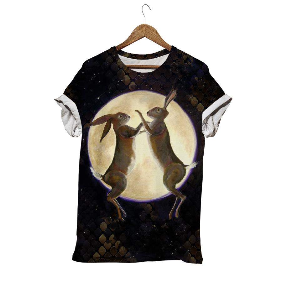 Rabbit Couple Moon Love T-shirt