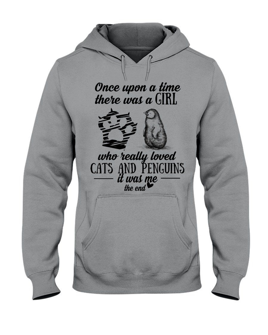 A Girl Who Really Loved Cats And Penguins Unique Custom Design Hoodie