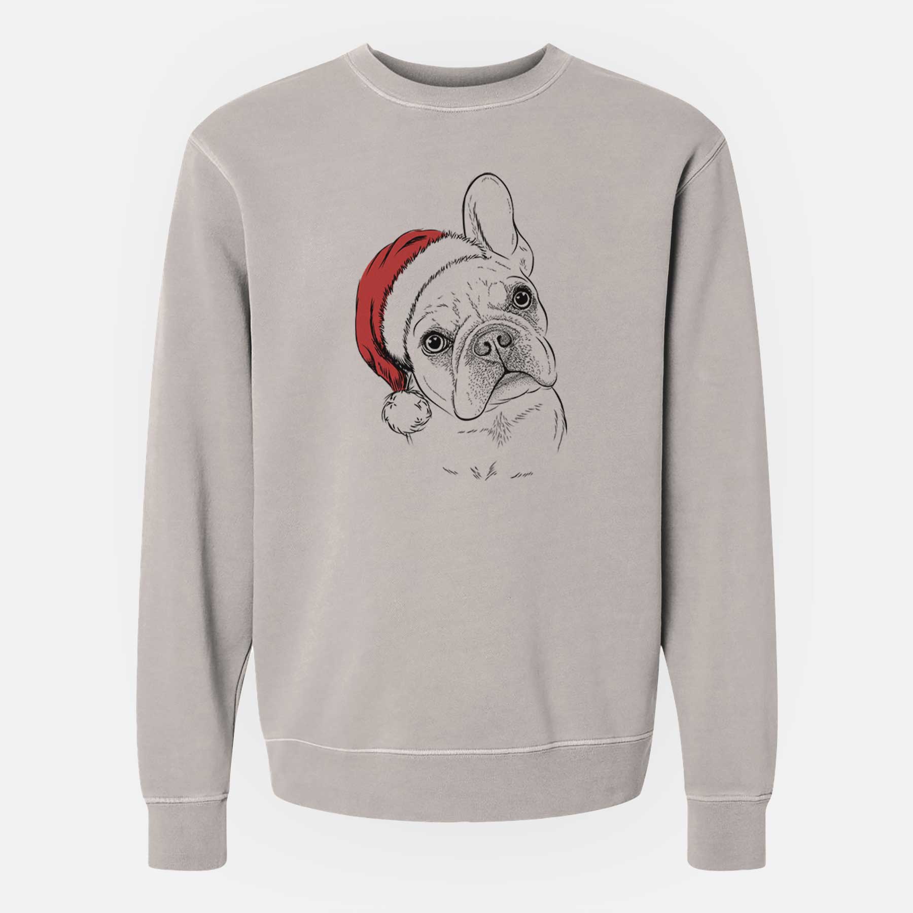 Santa Loki The French Bulldog – Unisex Pigment Dyed Crew Sweatshirt