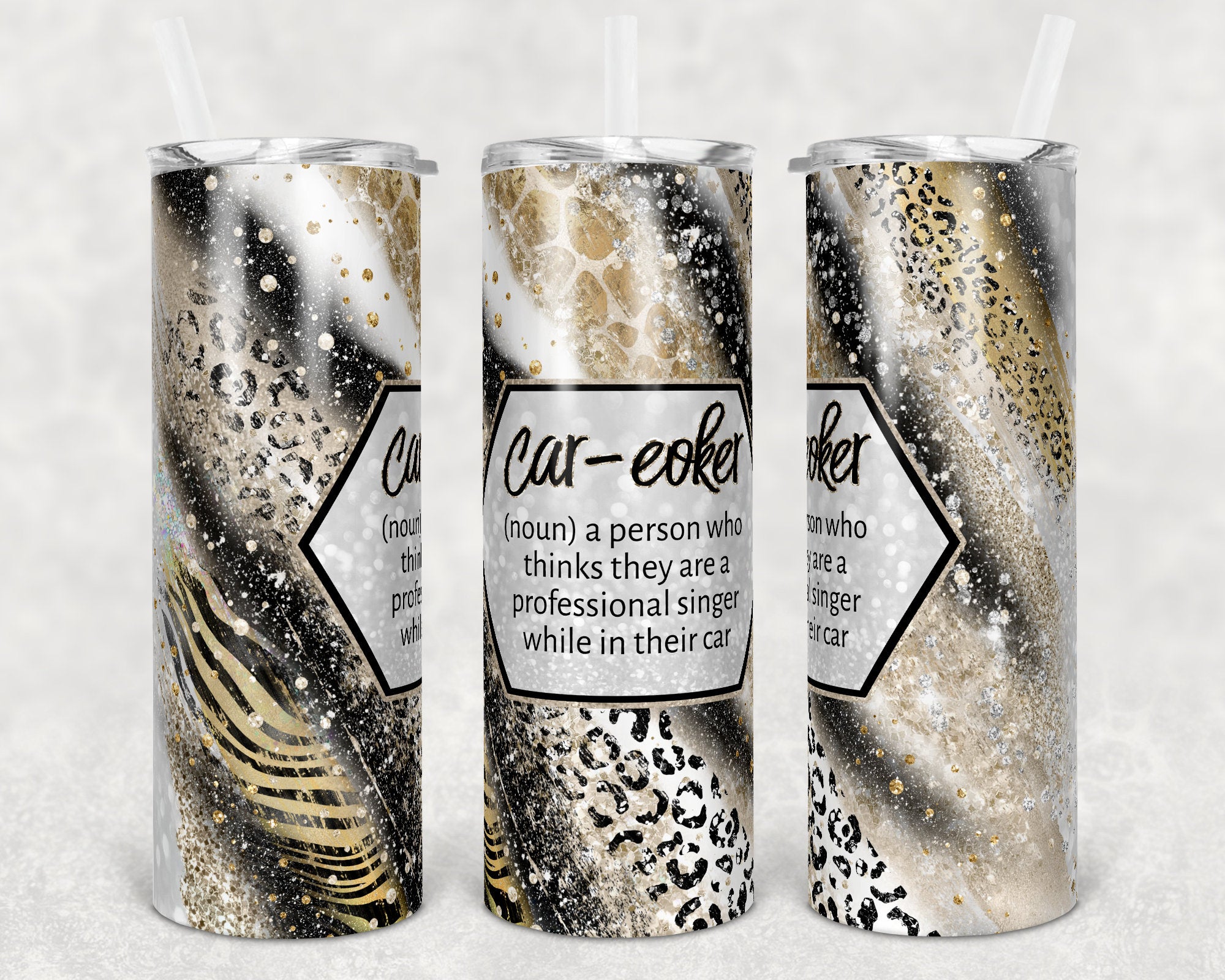 Agate Milky Way Sassy Car-Eoker Safari Animal Skinny Tumbler