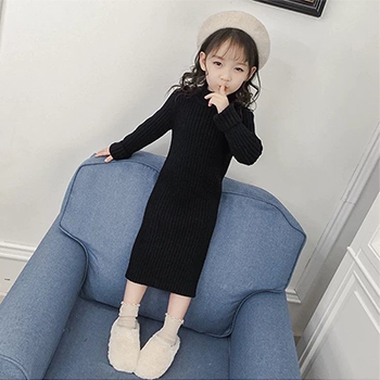 3 4 6 8 10 12 14 Year Girls Sweater Dress Autumn Winter New Fashion Long Style Sweater For Girls Knitted Dress Teen Kids Clothes alx