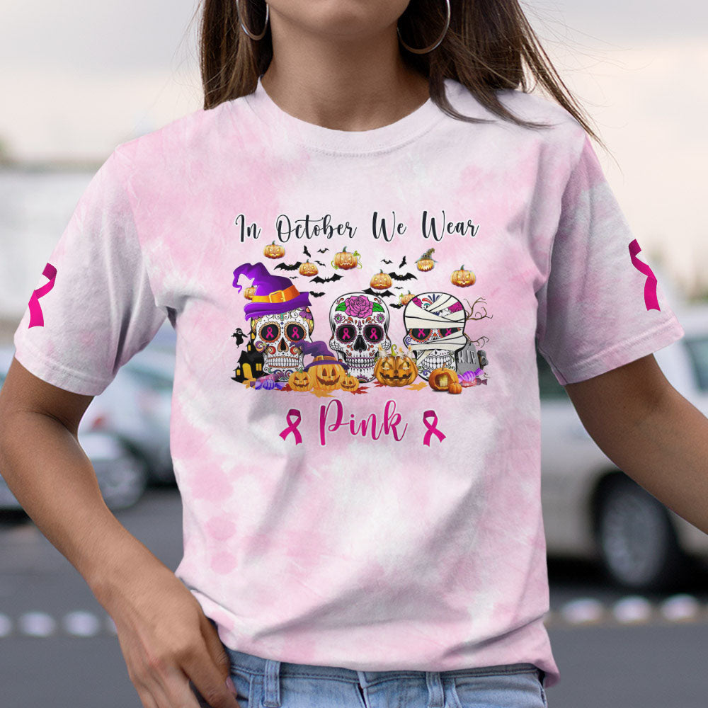 Sugar Skull Halloween In October We Wear Pink All Over Print – Tltt0408214