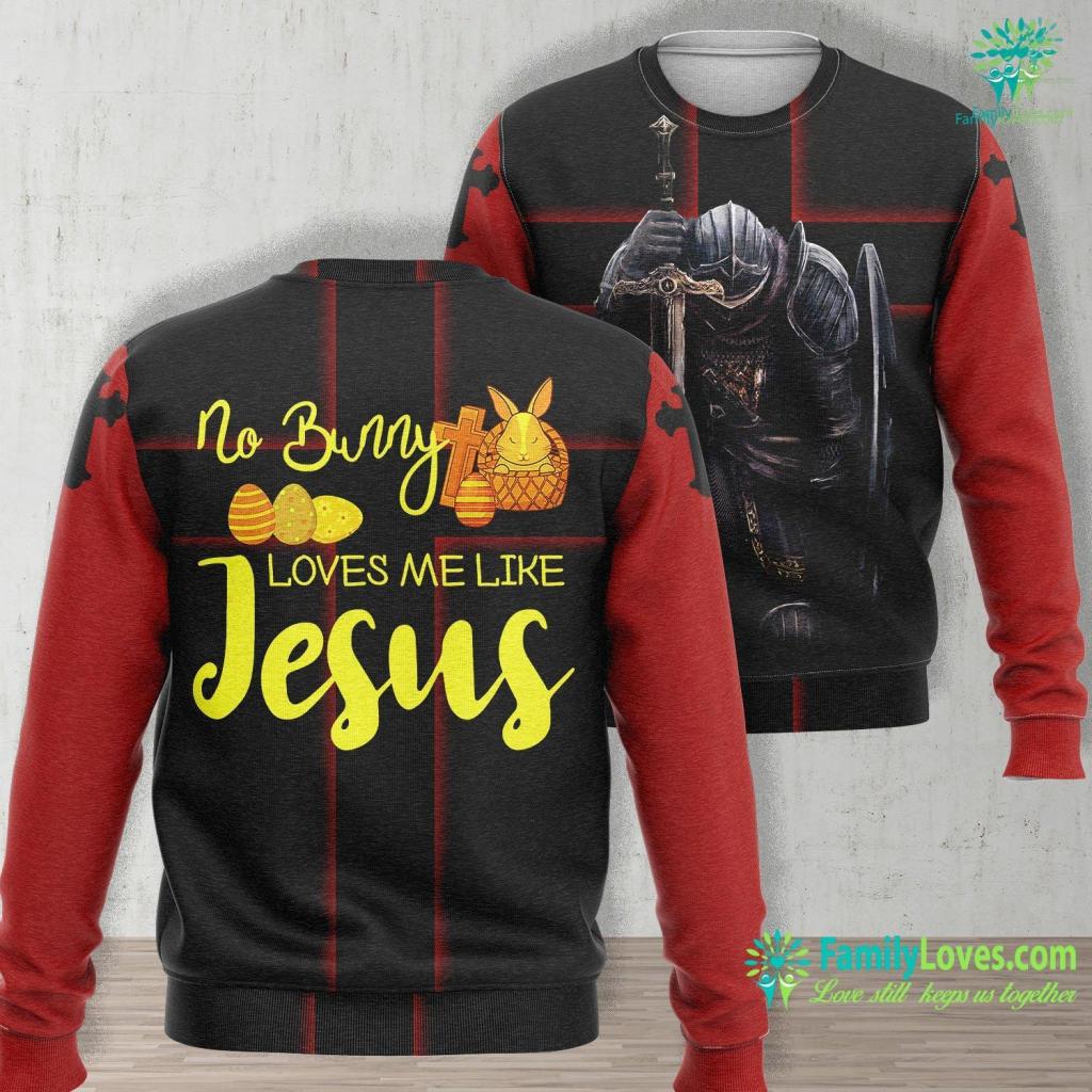 Jesus And The Eyewitnesses No Bunny Loves Me Like Jesus Easter Christian Graphic Jesus Unisex Long Sleeve Sweatshirt All Over Print