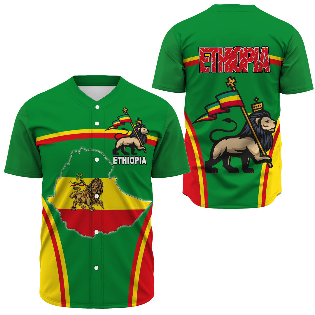 Africa Zone Clothing – Ethiopia Lion Active Flag Baseball Jersey A35