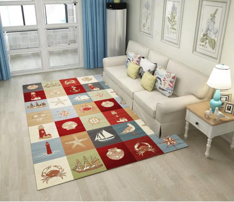 3D Cartoon Checkered Animal Pattern Non-Slip Rug Mat 152