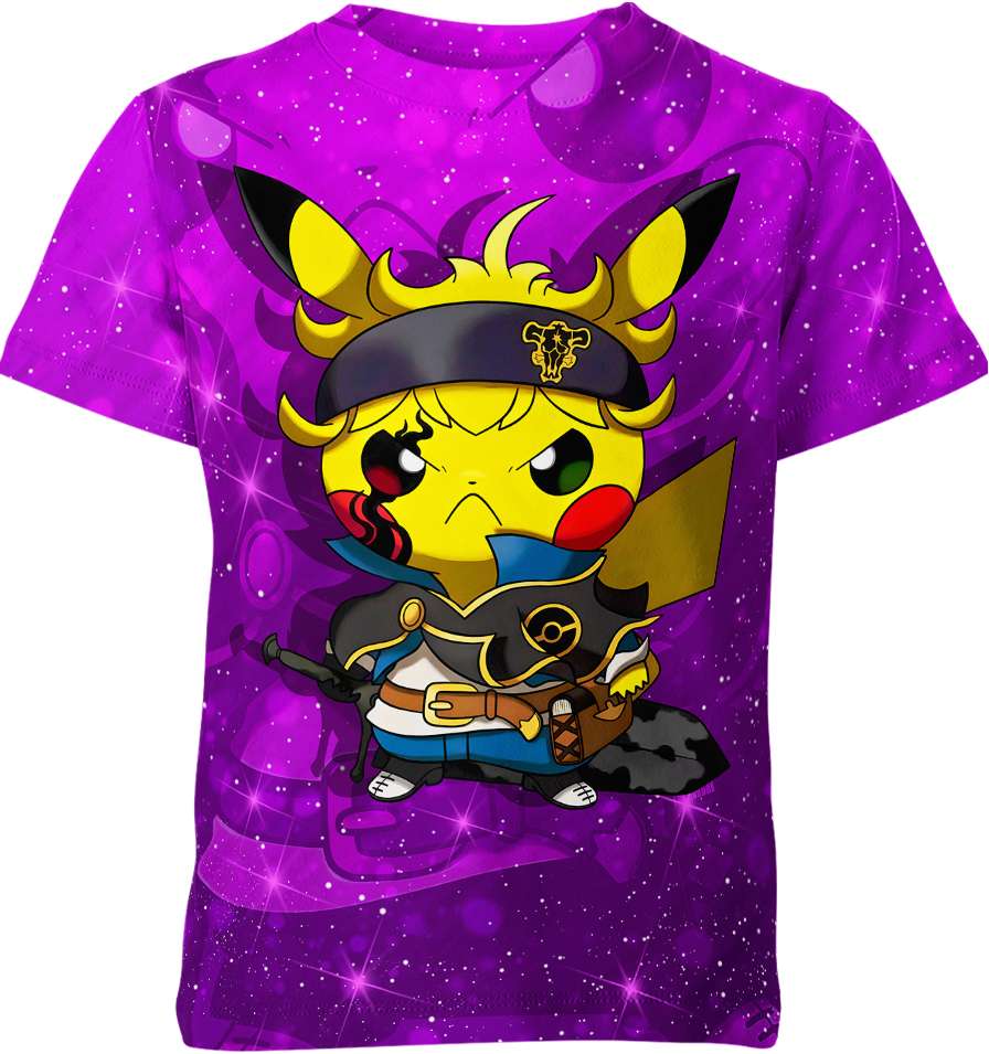 Asta Black Clover X Pikachu From Pokemon Shirt