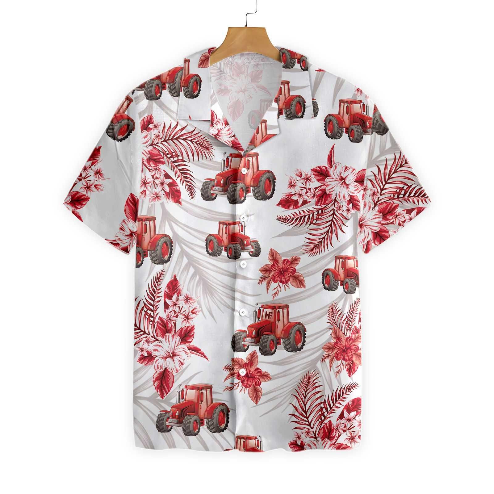 Tropical Red Tractor Hawaii Shirt Ha62876